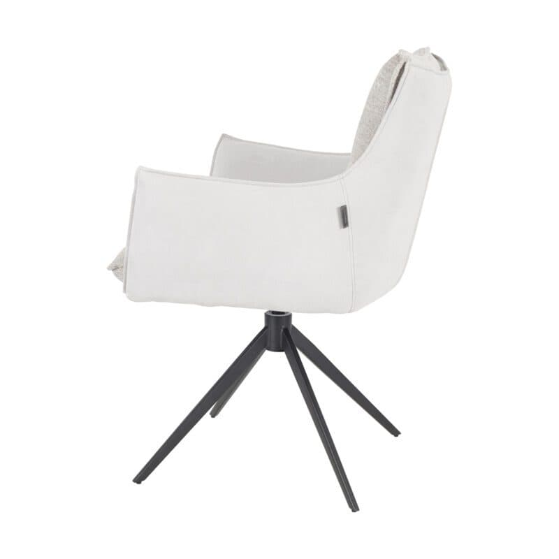 Louming Mandy Armlehnstuhl mit Bezügen in Silbergrau - Seitenansicht