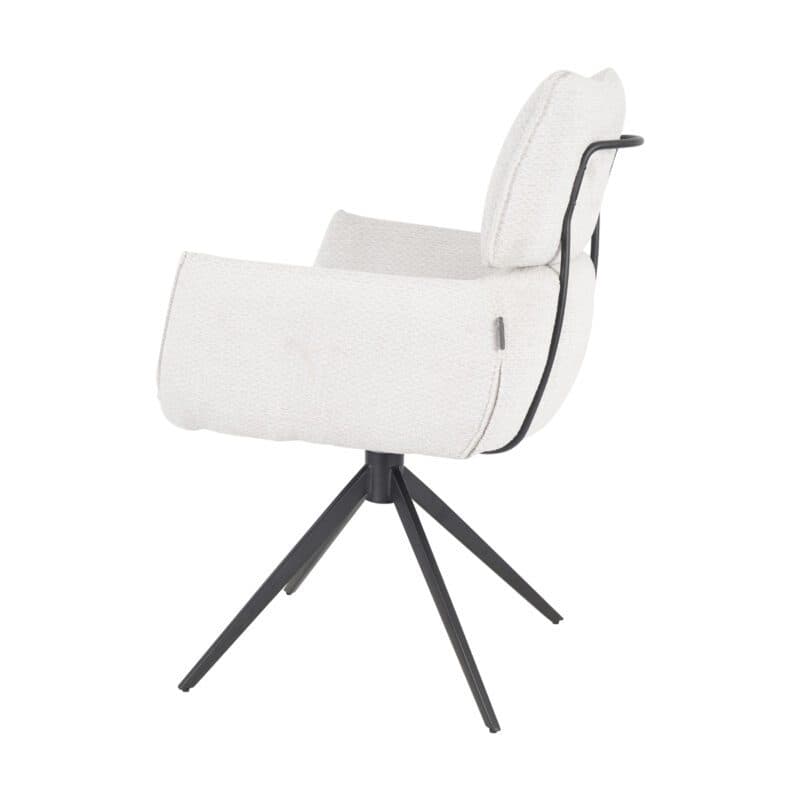 Louming Margit Armlehnstuhl mit Drehfunktion und Bezug in Silber - Seitenansicht