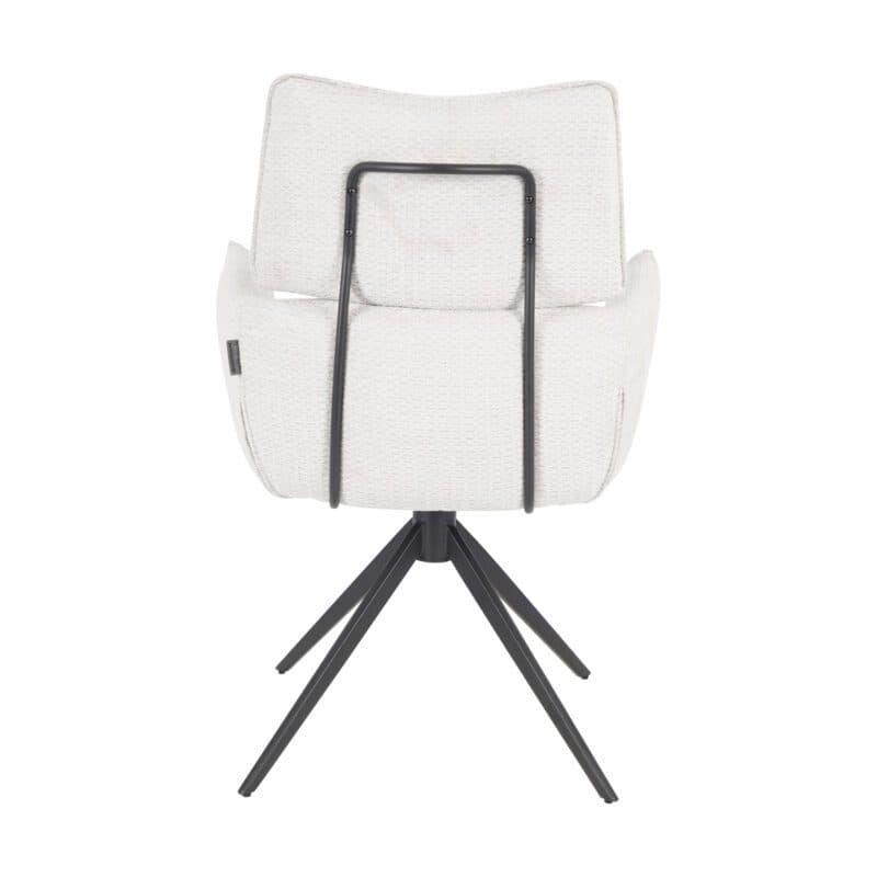 Louming Margit Armlehnstuhl mit Drehfunktion und Bezug in Silber - von hinten