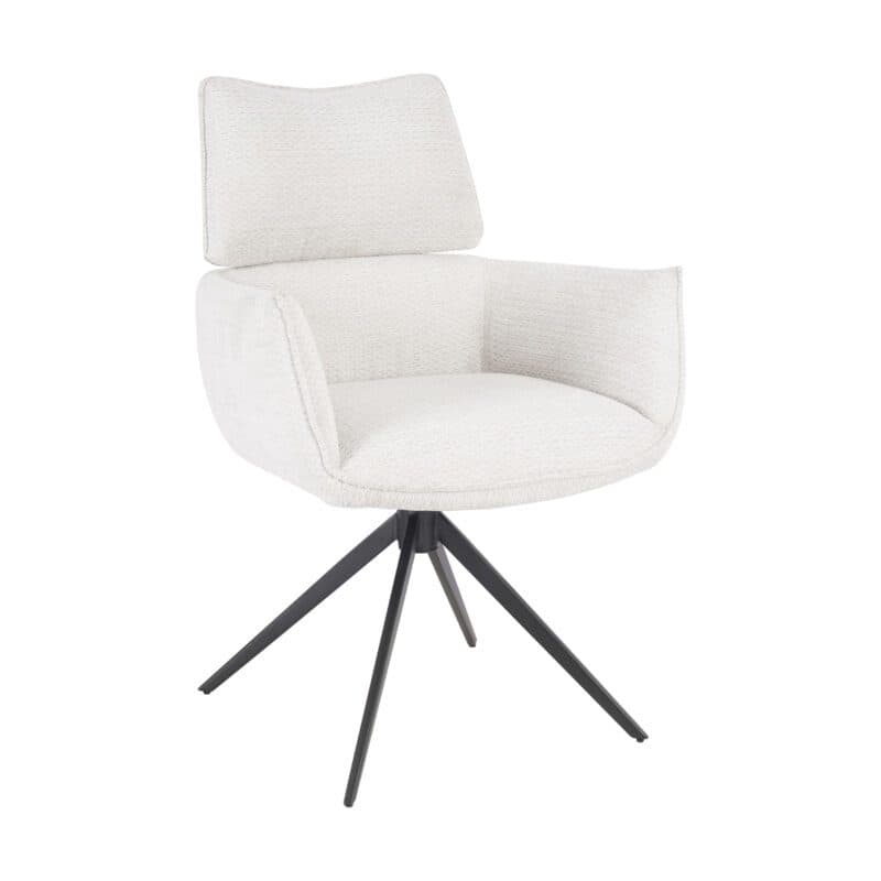 Louming Margit Armlehnstuhl mit Drehfunktion und Bezug in Silber