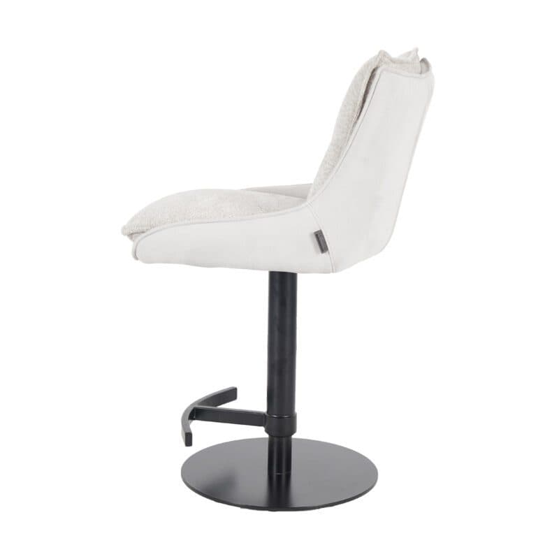 Louming Mandy Barhocker mit Bezügen in Silbergrau - Seitenansicht