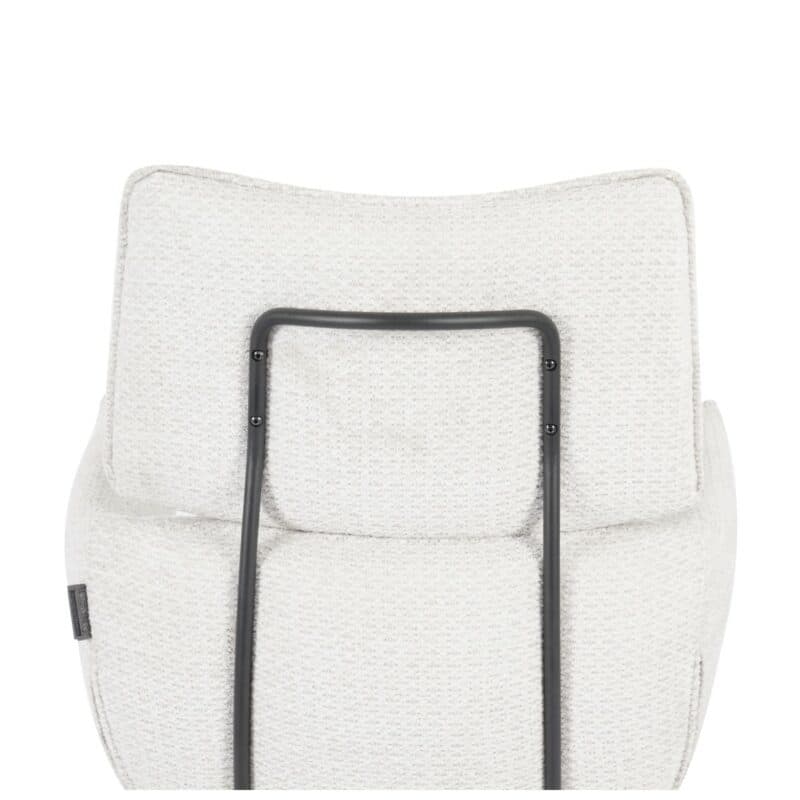 Louming Margit Armlehnstuhl mit Drehfunktion und Bezug in Silber - Detail Rückenlehne