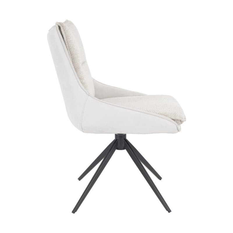 Louming Mandy Esszimmerstuhl mit Bezügen in Silbergrau - Seitenansicht