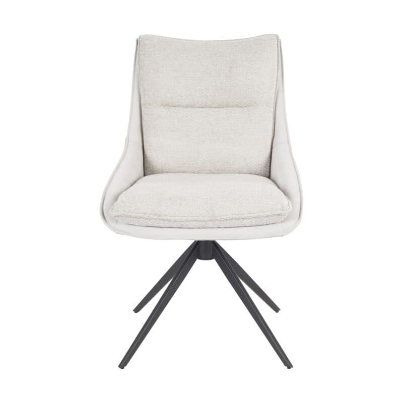 Louming Mandy Esszimmerstuhl mit Bezügen in Silbergrau - frontal