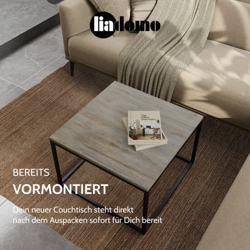 Liadomo Granada Couchtisch quadratisch USP bereits vormontiert