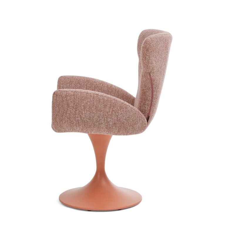 Musterring JustB! SP150 Schalensessel mit Bezug Jacquard Lodge blush und Tulpenfuß Metall Lack blush - Seitenansicht