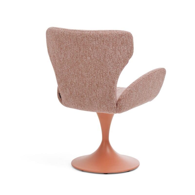 Musterring JustB! SP150 Schalensessel mit Bezug Jacquard Lodge blush und Tulpenfuß Metall Lack blush - Rückenansicht