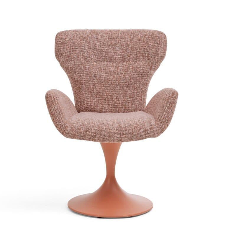 Musterring JustB! SP150 Schalensessel mit Bezug Jacquard Lodge blush und Tulpenfuß Metall Lack blush - Frontansicht