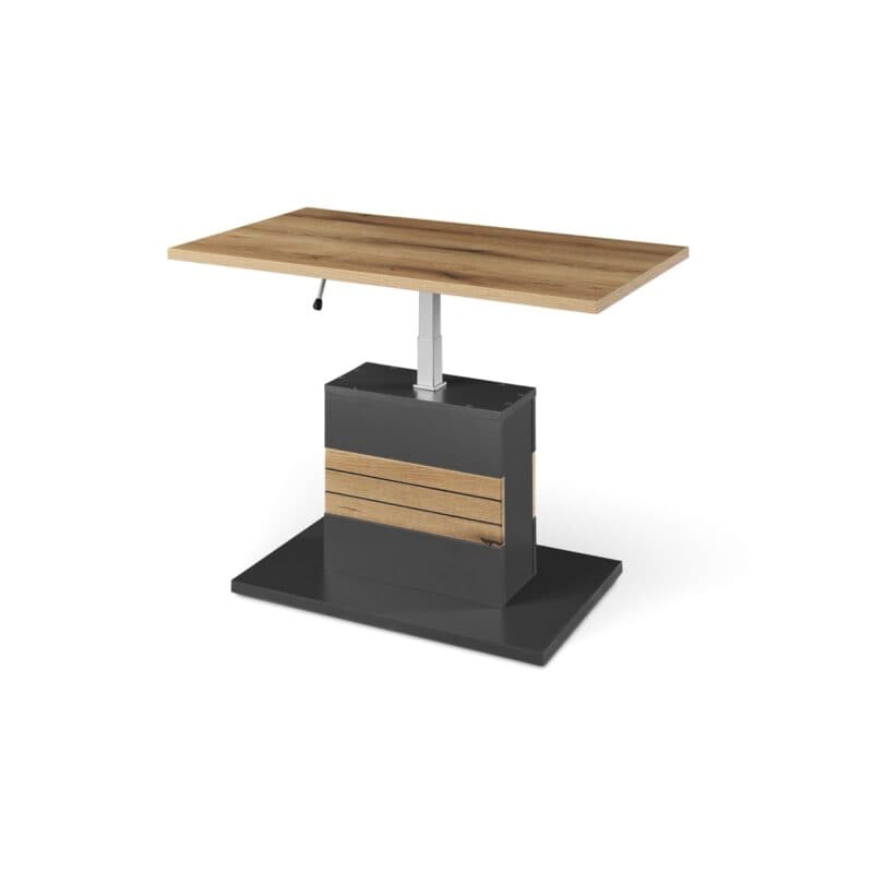 set one by Musterring Quincy Couchtisch mit Liftmechanik - Dekor Anthrazit Absetzung in Eiche Nachbildung - Funktion ausgefahren
