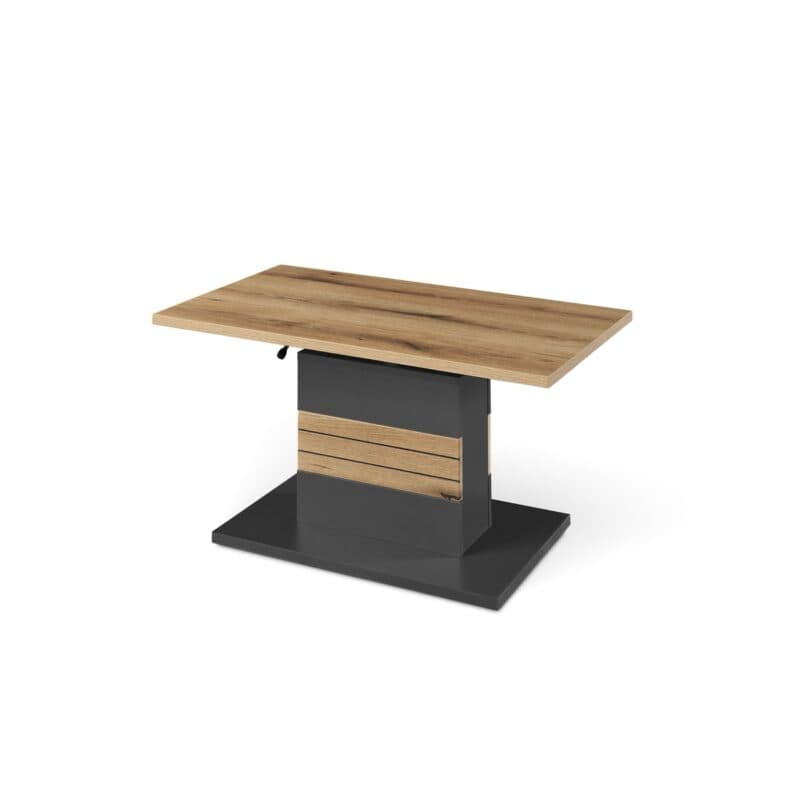 set one by Musterring Quincy Couchtisch mit Liftmechanik - Dekor Anthrazit Absetzung in Eiche Nachbildung - Funktion eingefahren