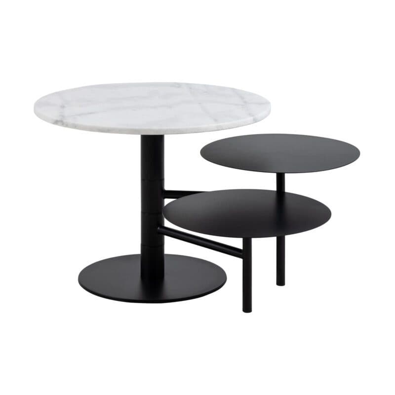 Liadomo Abione Couchtisch mit Marmorplatte und zwei beweglichen Metallplatten