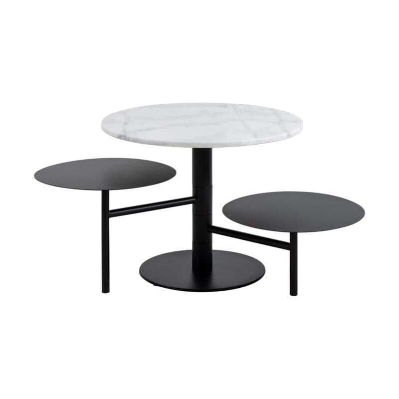 Liadomo Abione Couchtisch mit Marmorplatte und zwei beweglichen Metallplatten