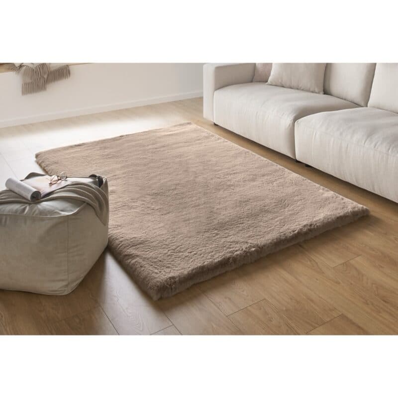 Musterring Gustav kuscheliger Teppich in Taupe - Wohnbeispiel