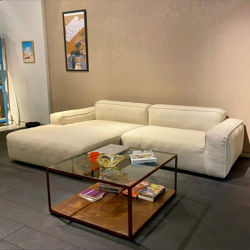 freistil by Rolf Benz Freistil 175 Ecksofa in Bouclé - Ottomane links - Perspektivansicht