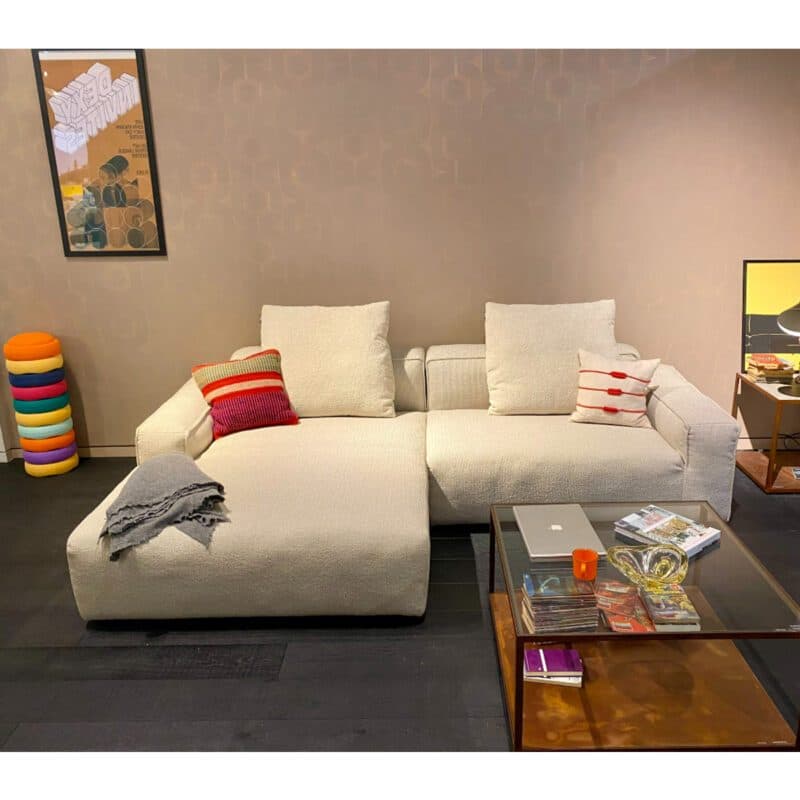 freistil by Rolf Benz Freistil 175 Ecksofa in Bouclé - Ottomane links - Frontansicht