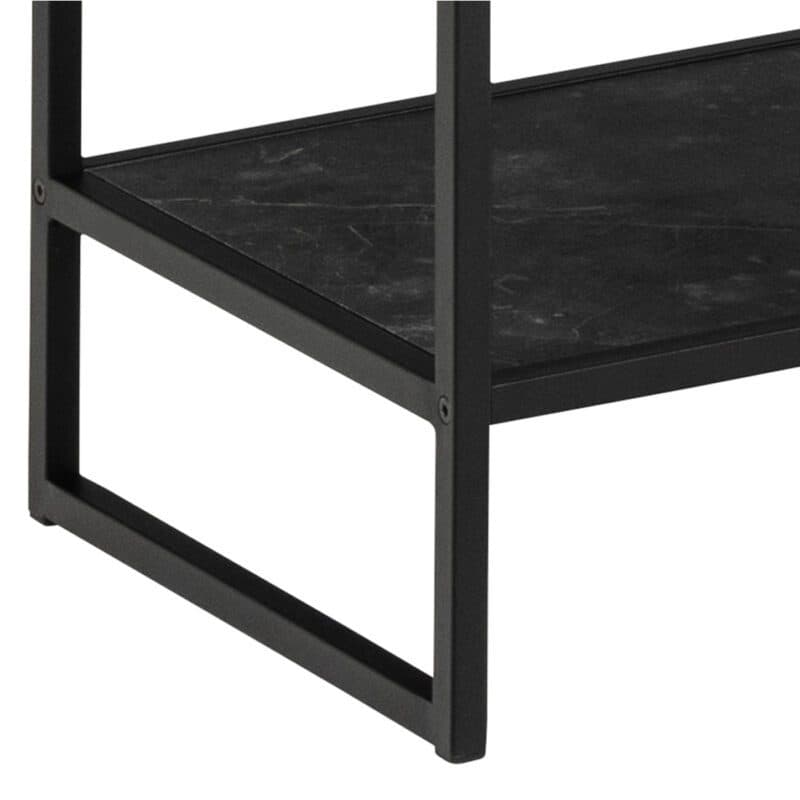 Liadomo Abril Regal mit 5 Fächern, Böden in Marmor-Optik und Gestell in Schwarz - Detail Gestell