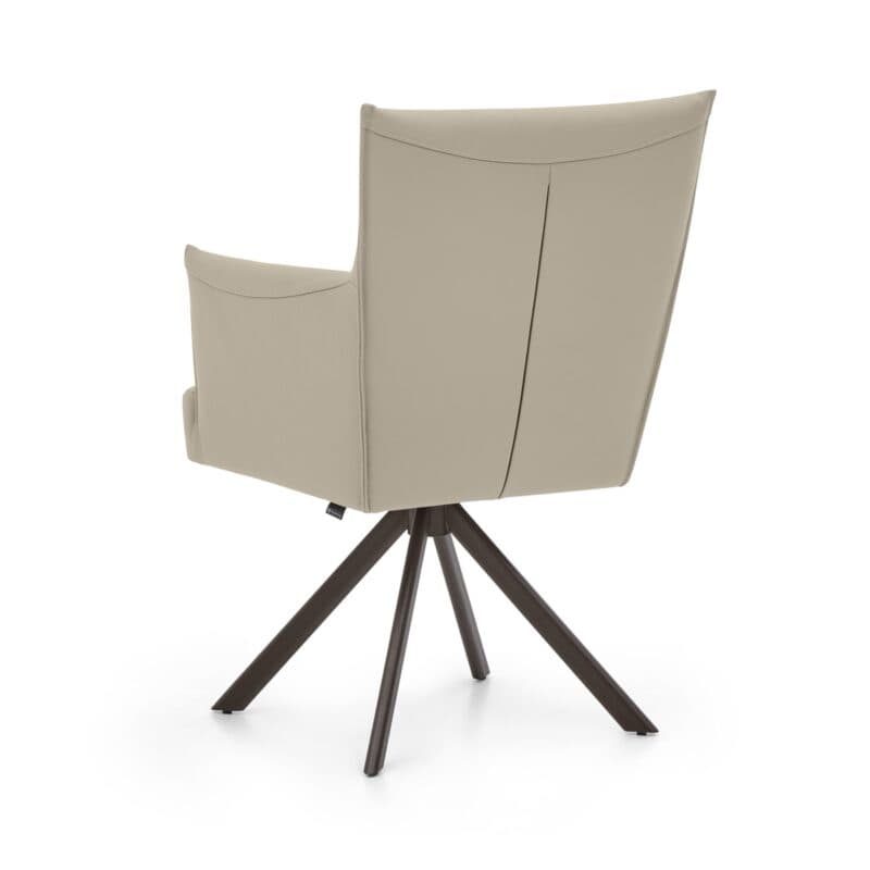 Musterring Nilan Armlehnstuhl in Leder Tendens latte mit Stativgestell in marron - Rückenansicht