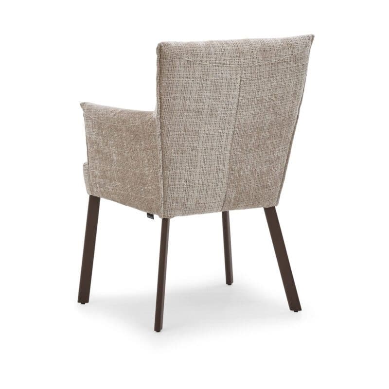 Musterring Nilan Armlehnstuhl in Bezug Yunus 03 sand mit 4-Fuß Gestell in marron - Rückenansicht