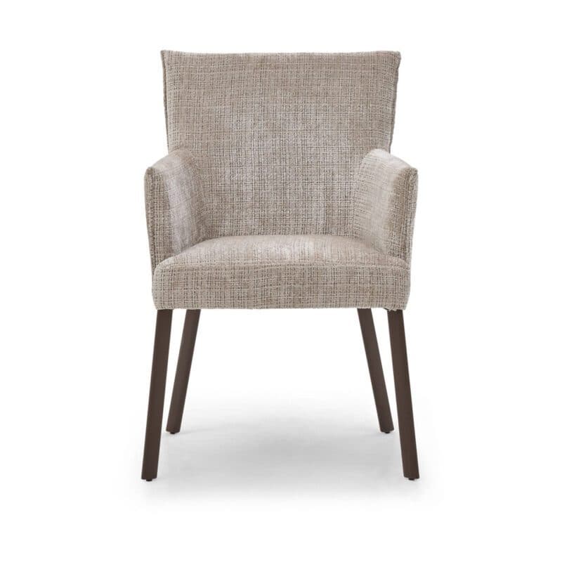 Musterring Nilan Armlehnstuhl in Bezug Yunus 03 sand mit 4-Fuß Gestell in marron - Frontansicht