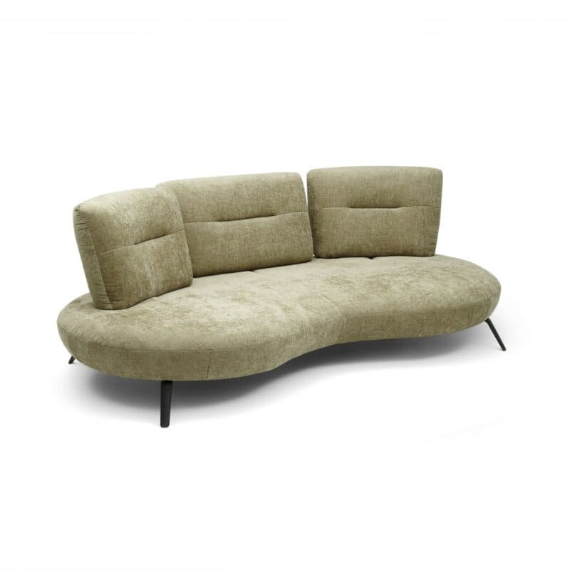 Trendstore Pacey organisch geformtes Sofa mit verstellbarer Rückenlehne in Olive - Perspektivansicht
