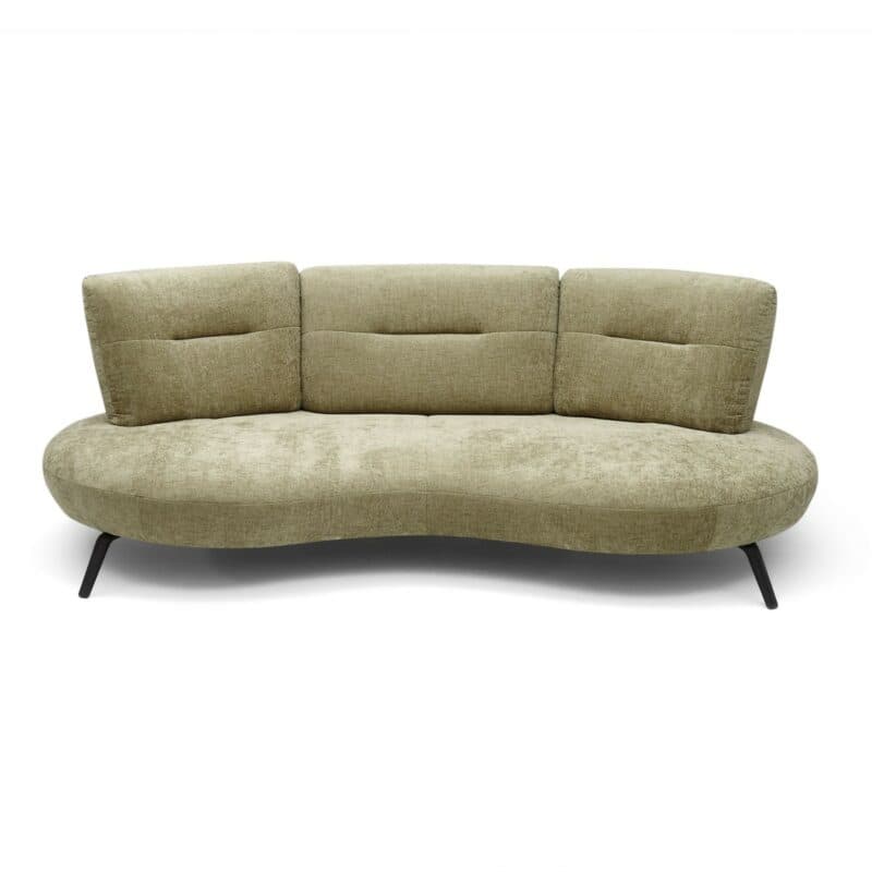 Trendstore Pacey organisch geformtes Sofa in Olive - Frontansicht