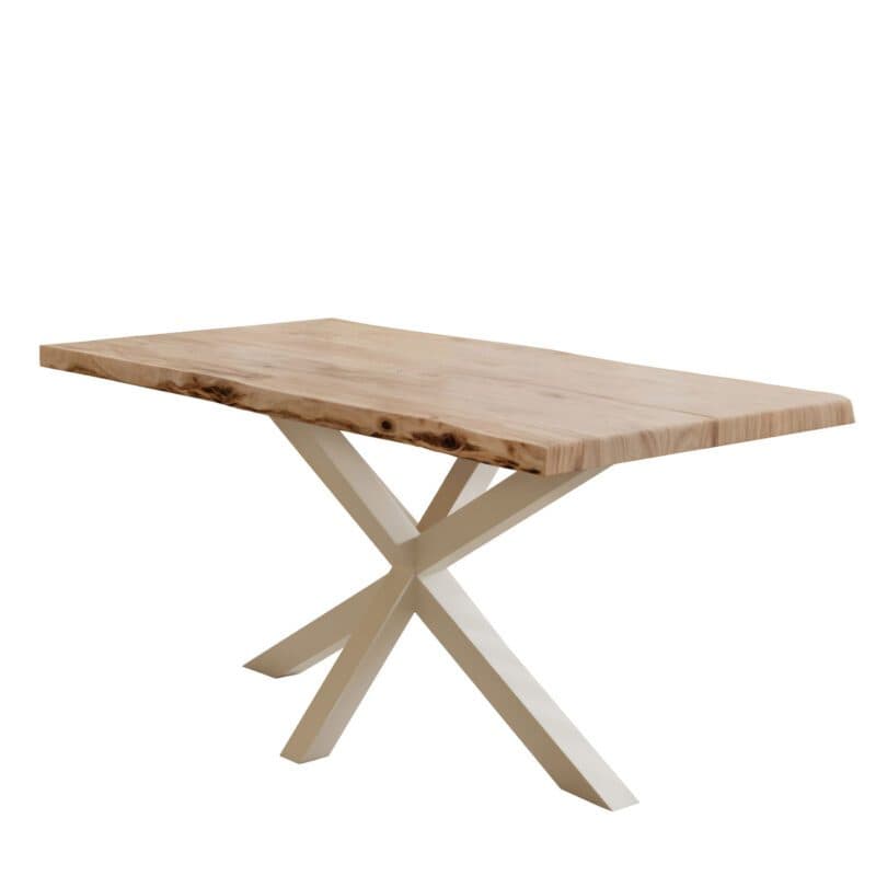 Liadomo Stockholm Baumkantentisch Akazie natur Spider-Gestell weiß