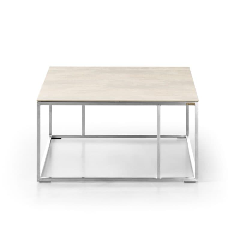 Musterring Nela Couchtisch mit Keramik-Platte Oxido Ice und Gestell aus Edelstahl - Frontansicht