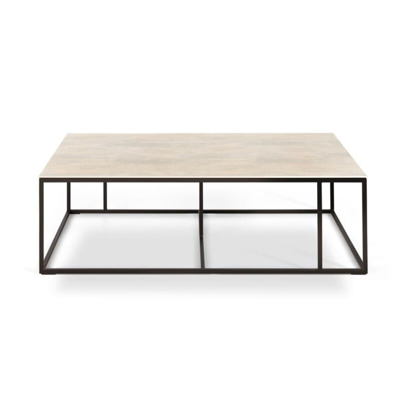 Musterring Nela Couchtisch mit Keramik-Platte Oxido Ice und Metallgestell in Schwarz - Frontansicht