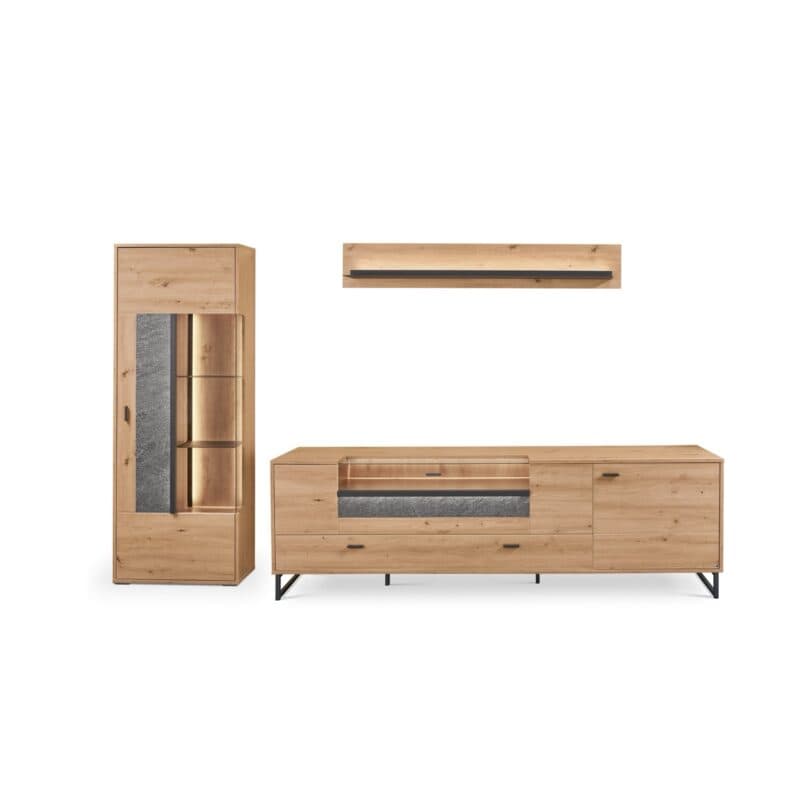 set one by Musterring Deltona Wohnwand Type 61 in Eiche Artisan Nachbildung - Frontansicht