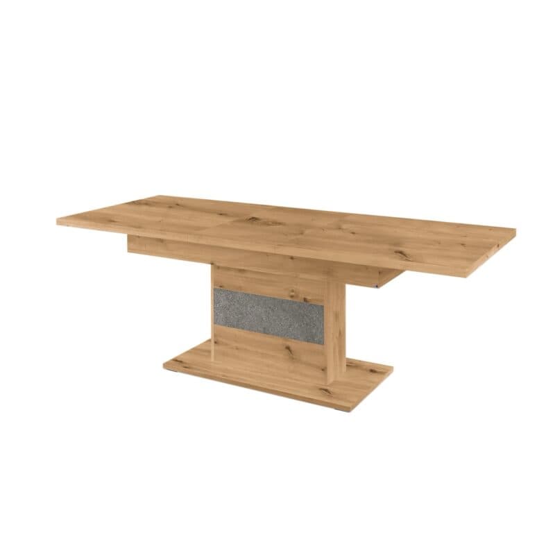 set one by Musterring Deltona Esstisch Type 74 mit Auszugsfunktion in Eiche Artisan Nachbildung mit Absetzung in Sandstein - Perspektivansicht offener Auszug