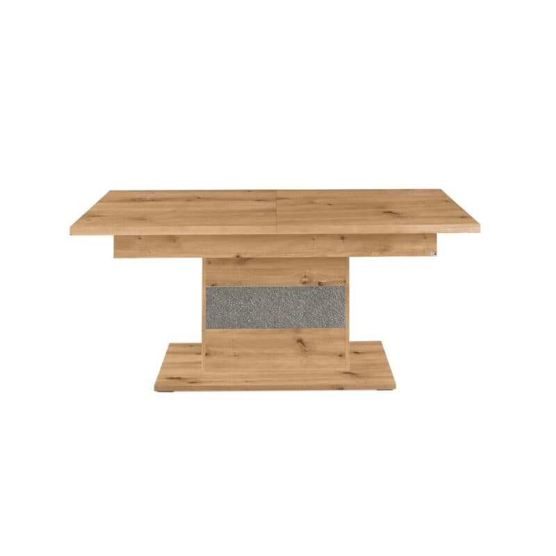 set one by Musterring Deltona Esstisch Type 74 mit Auszugsfunktion in Eiche Artisan Nachbildung mit Absetzung in Sandstein - Seitenansicht geschlossener Auszug