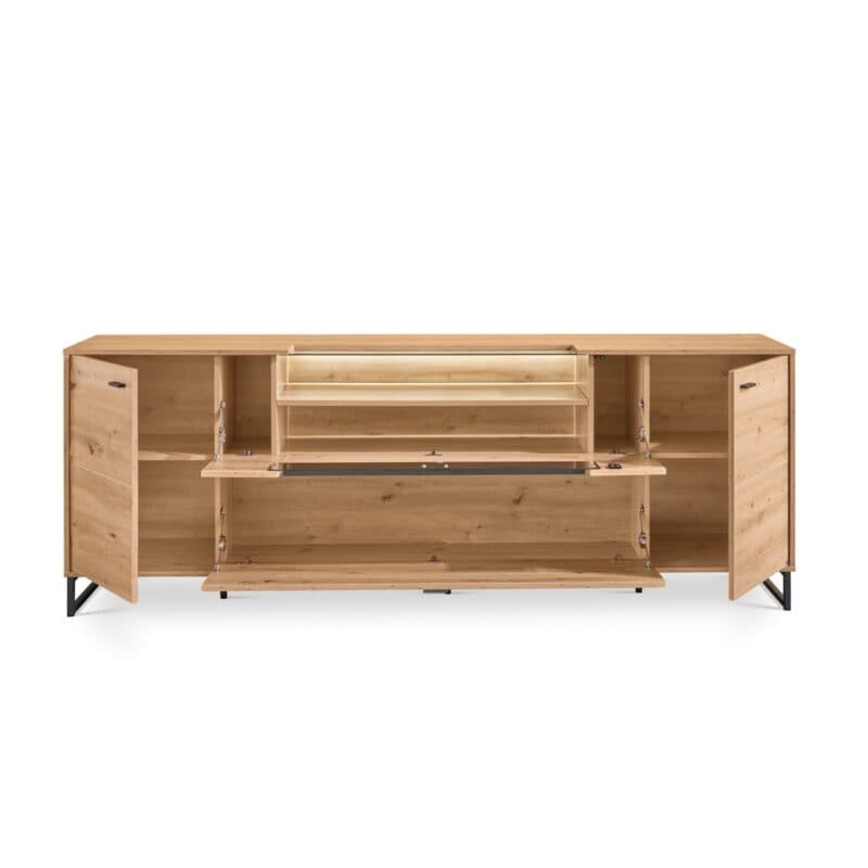 set one by Musterring Deltona Lowboard Type 33 in eiche Artisan Nachbildung - Frontansicht offen