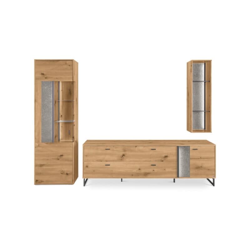 set one by Musterring Deltona Wohnwand Type 03 in Eiche Artisan Nachbildung - Frontansicht