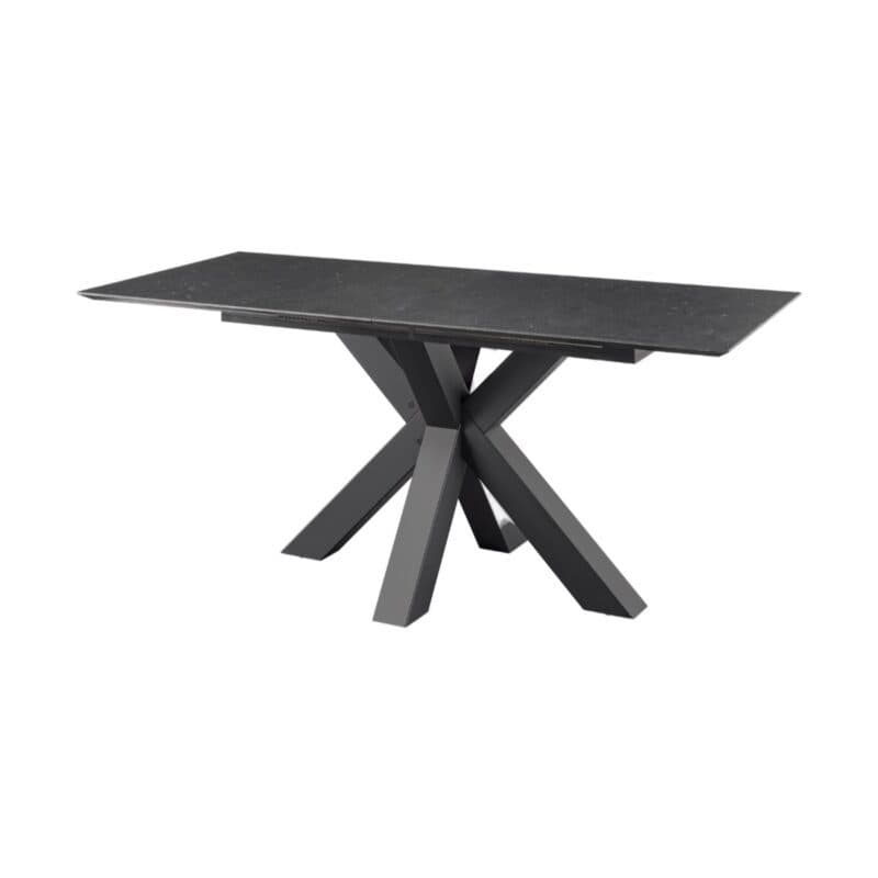 set one by Musterring New Atlanta Esstisch mit Platte in Keramik Nachbildung schwarz und Sterngestell in Dekor Vulkanschwarz