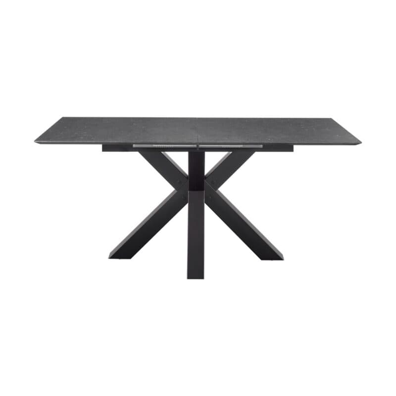 set one by Musterring New Atlanta Esstisch mit Platte in Keramik Nachbildung schwarz und Sterngestell in Dekor Vulkanschwarz