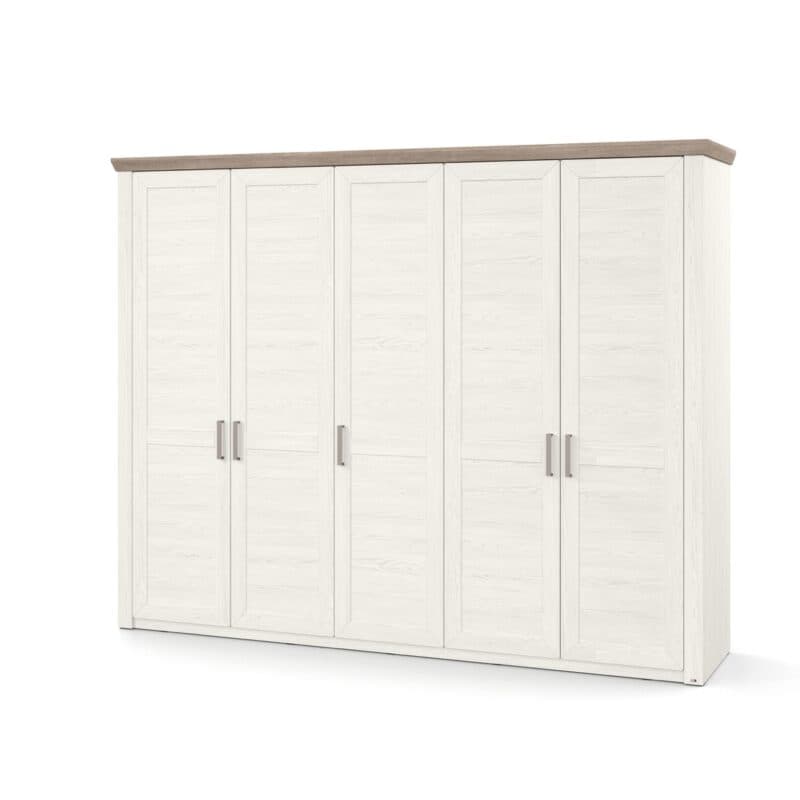 set one by Musterring York-Schlafen Drehtürenschrank mit 5 Türen, in Dekor Pino Aurelio - Komfortmodell, Perspektivansicht