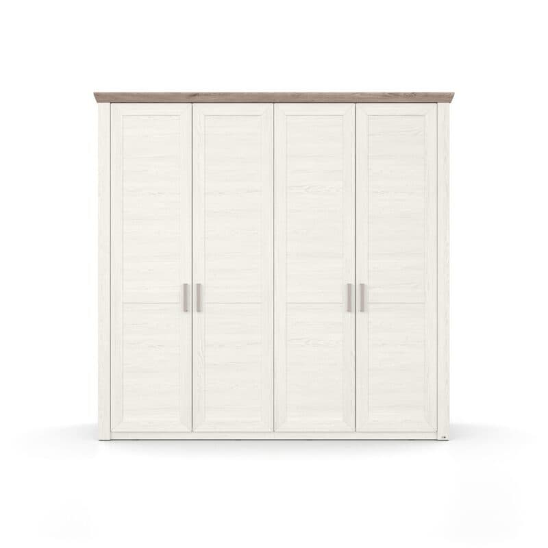 set one by Musterring York-Schlafen Drehtürenschrank mit vier Türen, in Pino Aurelio Nachbildung mit Kranz in Eiche Nelson Nachbildung - Frontansicht