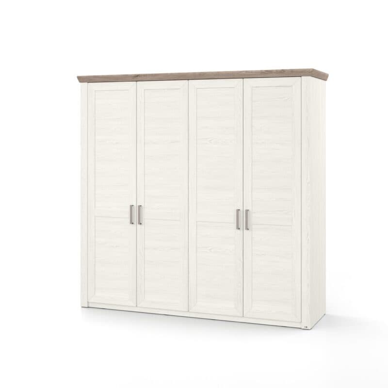 set one by Musterring York-Schlafen Drehtürenschrank mit vier Türen, in Pino Aurelio Nachbildung mit Kranz in Eiche Nelson Nachbildung - Perspektivansicht