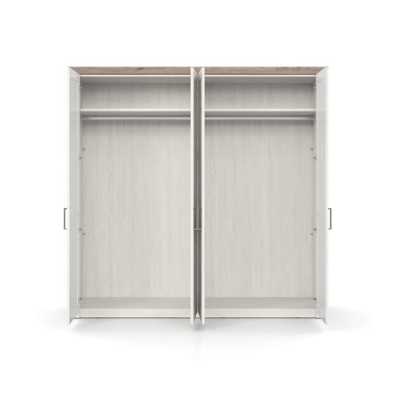 set one by Musterring York-Schlafen Drehtürenschrank mit vier Türen, in Pino Aurelio Nachbildung mit Kranz in Eiche Nelson Nachbildung - Innenansicht