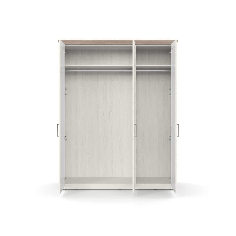 set one by Musterring York-Schlafen Drehtürenschrank mit drei Türen und Spiegel, in Pino Aurelio Nachbildung mit Kranz in Eiche Nelson Nachbildung - Innenansicht