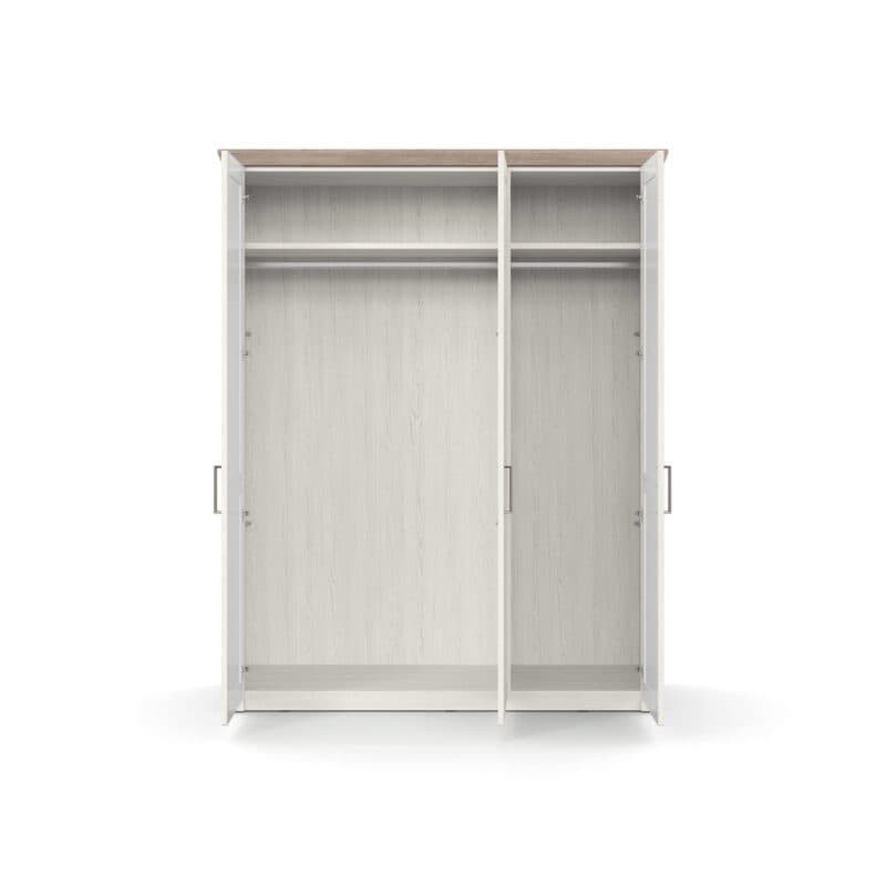 set one by Musterring York-Schlafen Drehtürenschrank mit drei Türen, in Pino Aurelio Nachbildung mit Kranz in Eiche Nelson Nachbildung - Innenansicht