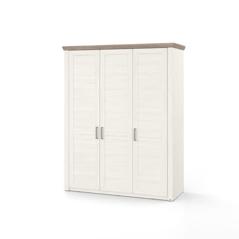 Set one by Musterring York-Schlafen Drehtürenschrank mit drei Türen, in Pino Aurelio Nachbildung mit Kranz in Eiche Nelson Nachbildung - Perspektivansicht