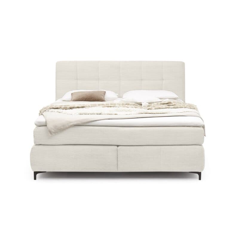 Trendstore Jale Boxspringbett Bezug 426/07 Cord beige in 180 x 200 cm - Frontansicht
