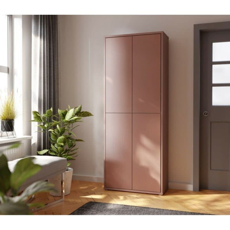 Trendstore Faid Schuhschrank mit 4 Türen in Terracotta - Wohnbeispiel