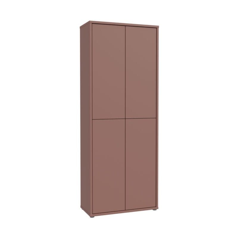 Trendstore Faid Schuhschrank mit 4 Türen in Terracotta - Perspektivansicht