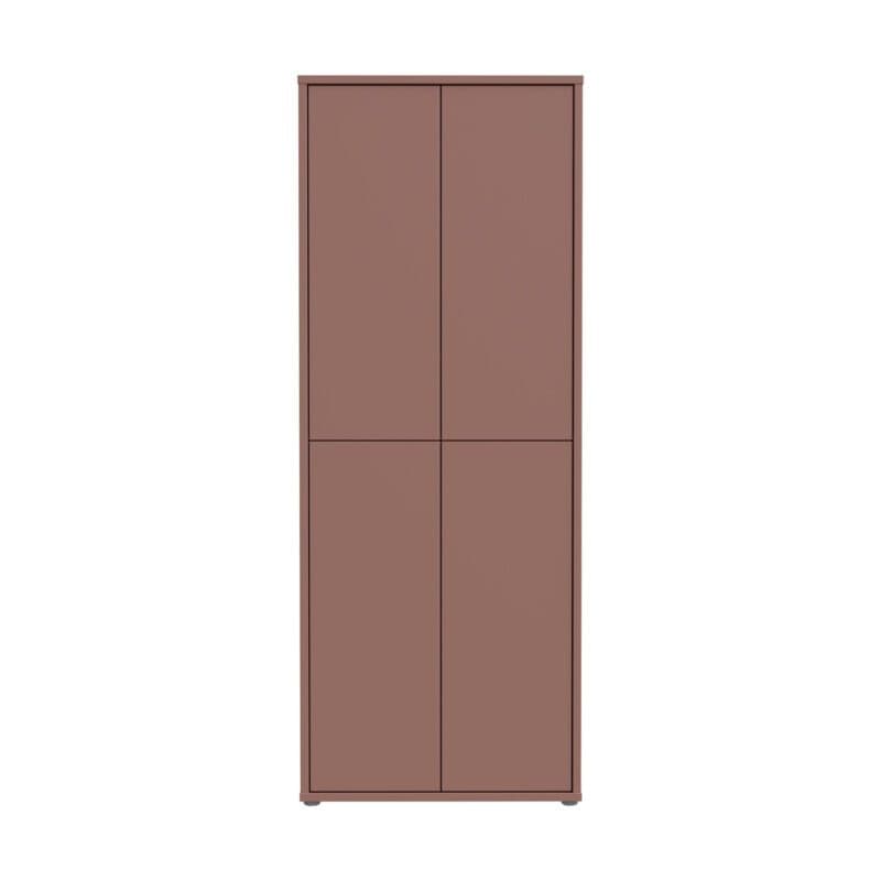 Trendstore Faid Schuhschrank mit 4 Türen in Terracotta - Frontansicht