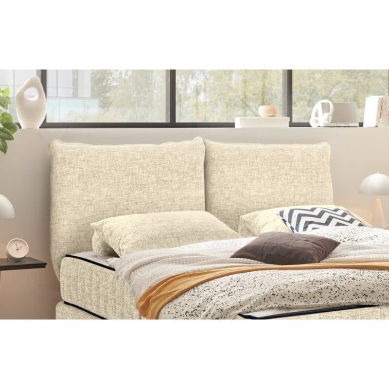 set one by Musterring Baldwin Boxspringbett mit Bezug Puente 03 ivory - Detailansicht