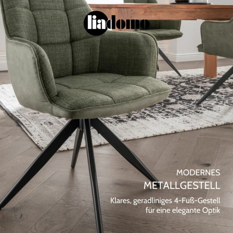 Liadomo Armlehnstuhl London modernes Metallgestell