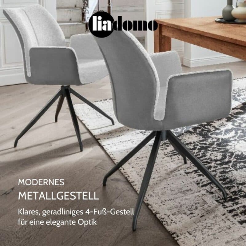 Liadomo Armlehnstuhl Lyon modernes Metallgestell
