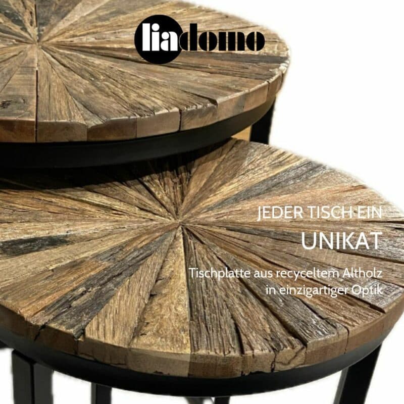 Liadomo Girona Beistelltisch jeder Tisch ein Unikat